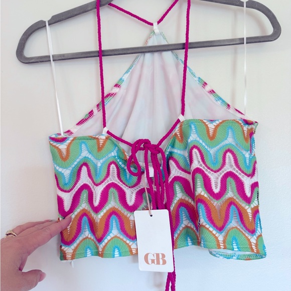 Colorful knit Halter top size L and pants size XL two piece set from Dillard’s - Picture 5 of 6